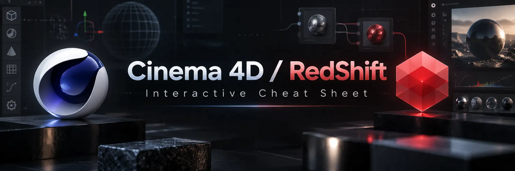 Cinema 4D / Redshift Interactive Cheat Sheet - every Redshift light, camera and render setting in Cinema 4D, explained