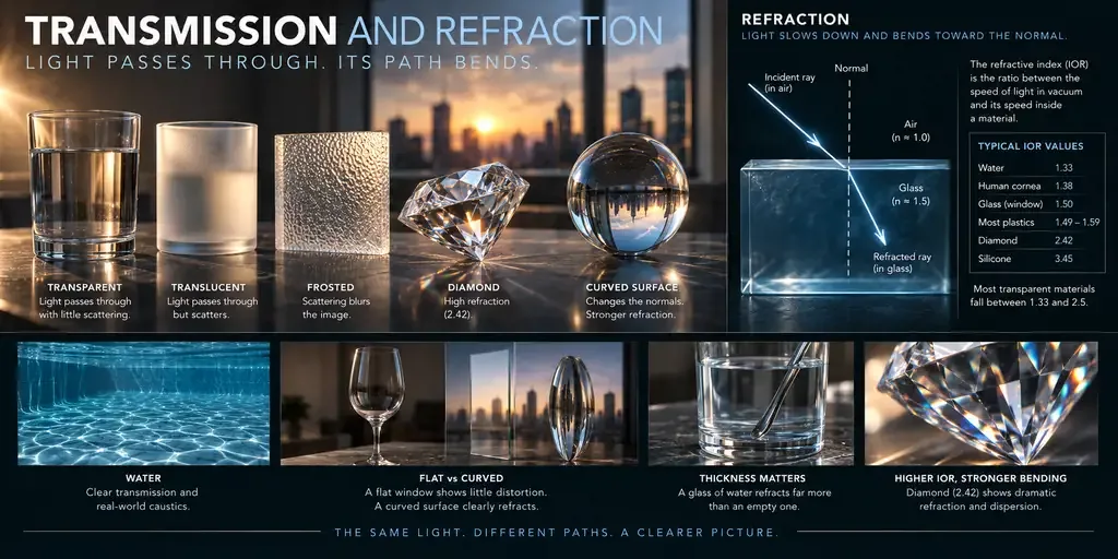 Transmission and refraction