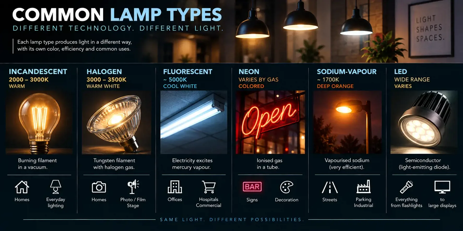 Common lamp types